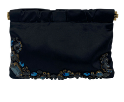 Clutch Fiesta, Saten, Piedras, Negro, 3